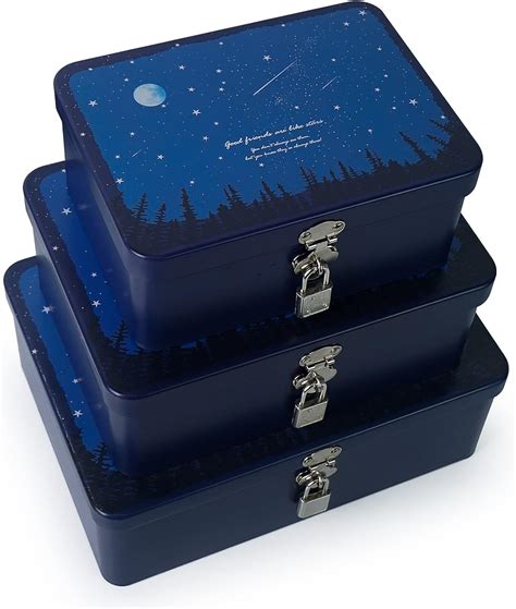 metal fantasy lock box transparent|Luwint Metal Box Night Sky Pattern Decoration Storage Box.